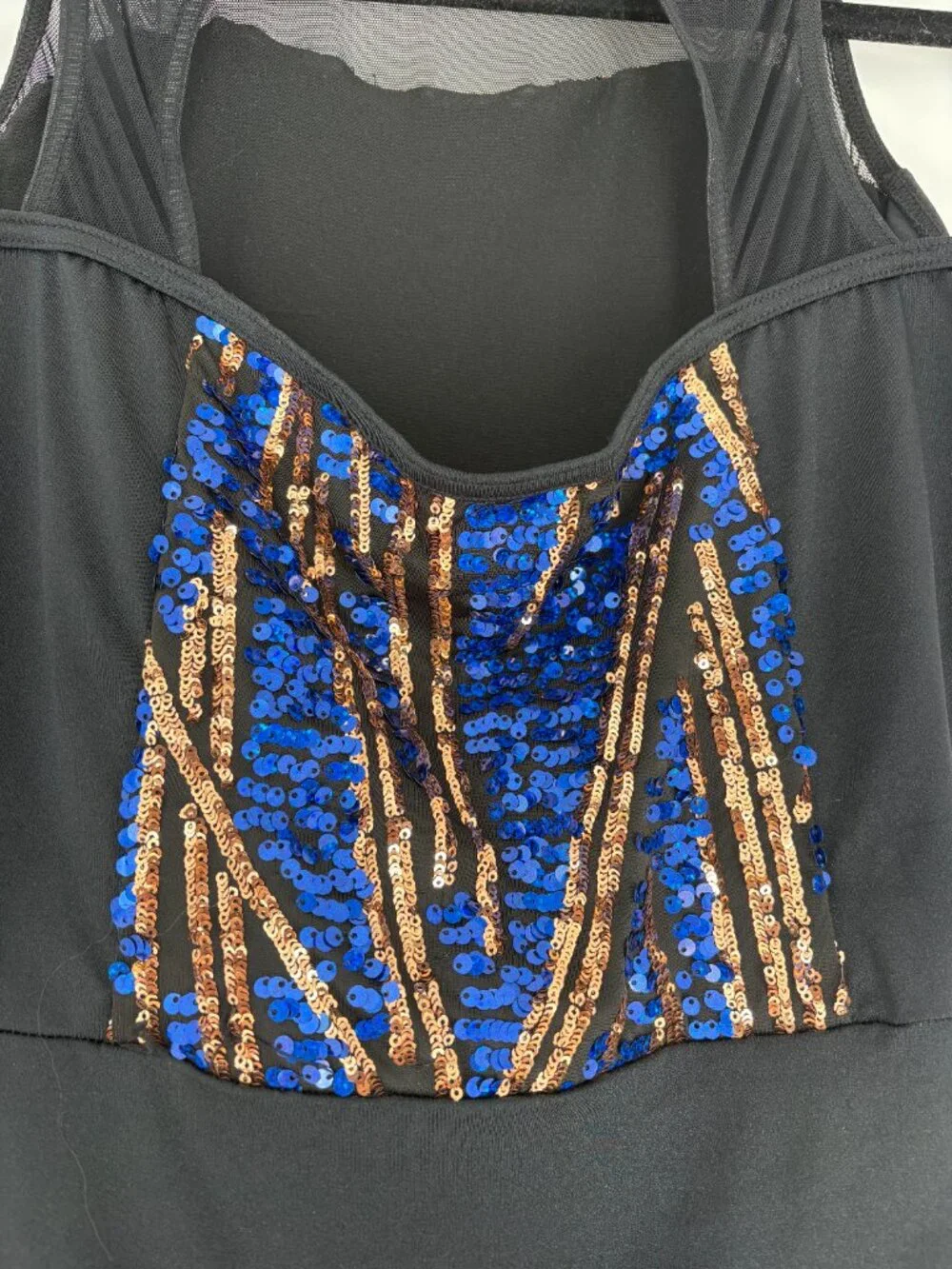 Dance Costume Weissman 12418 Large Adult Royal Blue Dress Jazz Sequin
